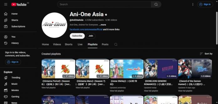 Ani-One Asia YouTube Channel