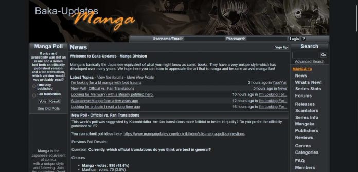 Baka Updates Website