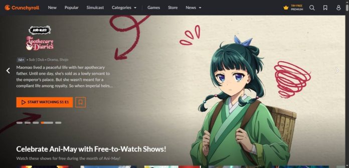 Crunchyroll Website