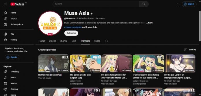 Muse Asia YouTube Channel